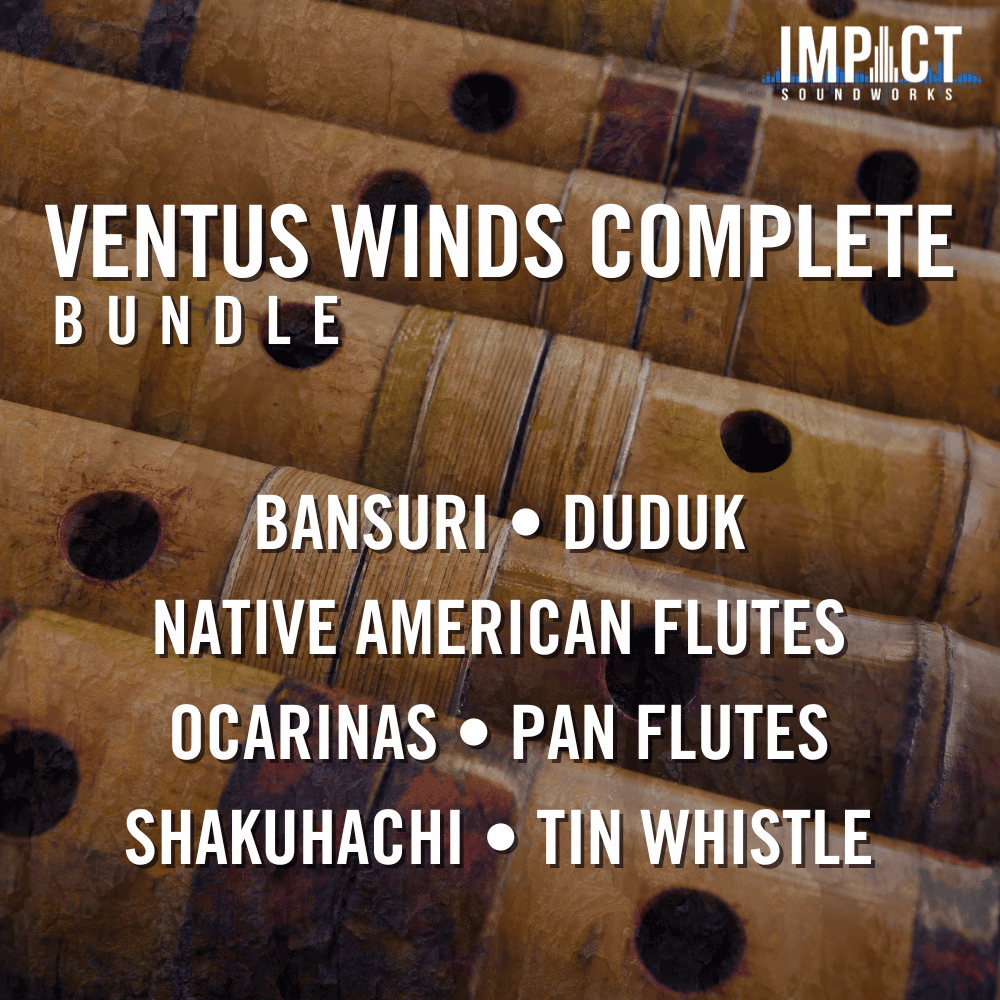Ventus Winds Complete Bundle, containing Bansuri, Duduk, Native American Flutes, Ocarinas, Pan Flutes, Shakuhachi, and Tin Whistle.