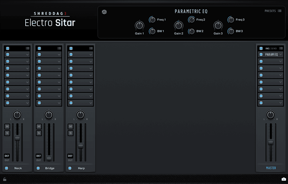 Shreddage 3 Electro Sitar Console user interface